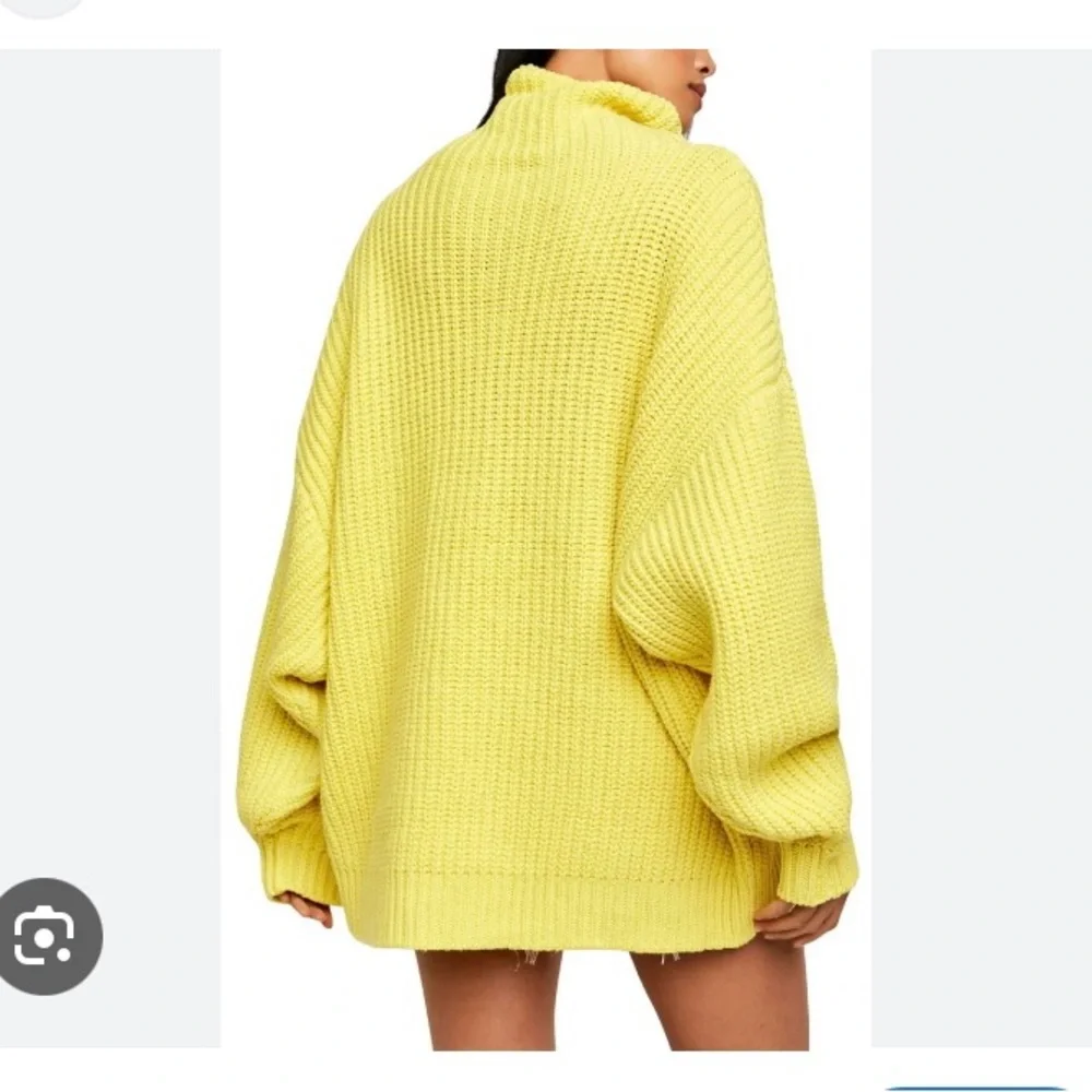 Free People Swim Too Deep Oversized Turtleneck Sweater in Lemon Love 🍋, Sz L - Picture 14 of 16